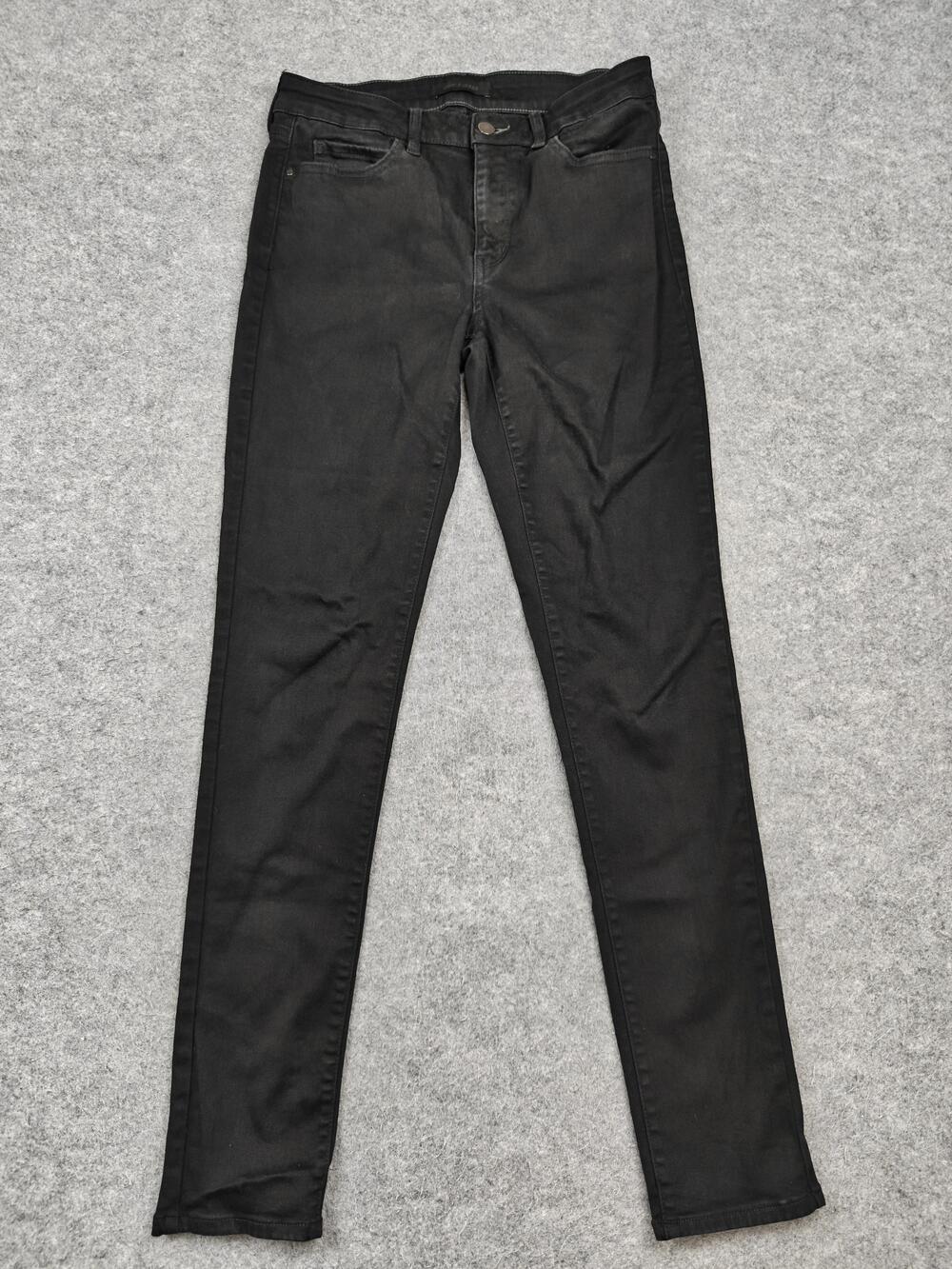 Uniqlo Jeans Womens 29x32 Black Skinny Extra-Slim Stretch Denim Pockets Zip-Fly